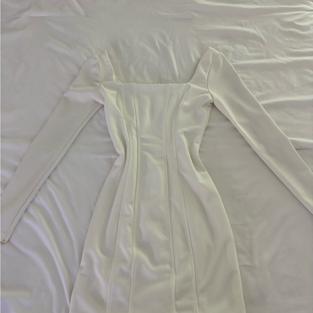 Princess Polly Cream Long Sleeve Dress